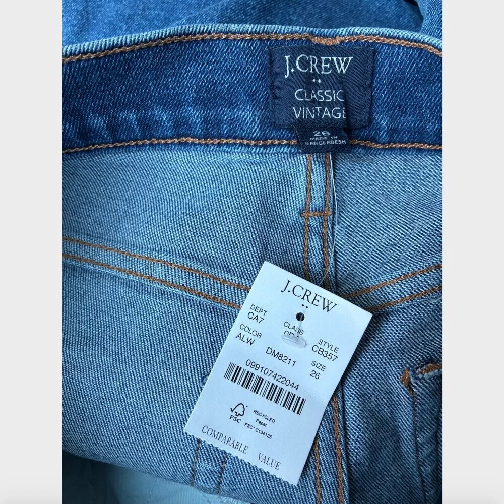 J. Crew NWT Classic Vintage Jean in All-Day Stretch - Size 26